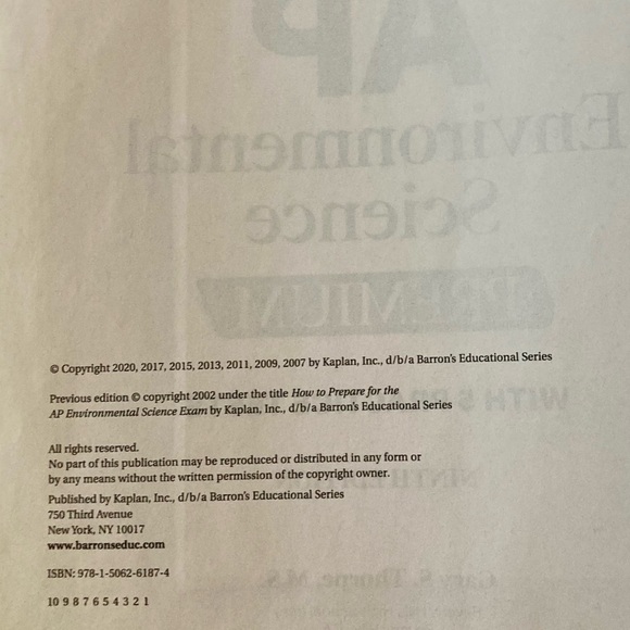 Barron’s AP Environmental Science Premium Test Prep Book - Picture 7 of 9